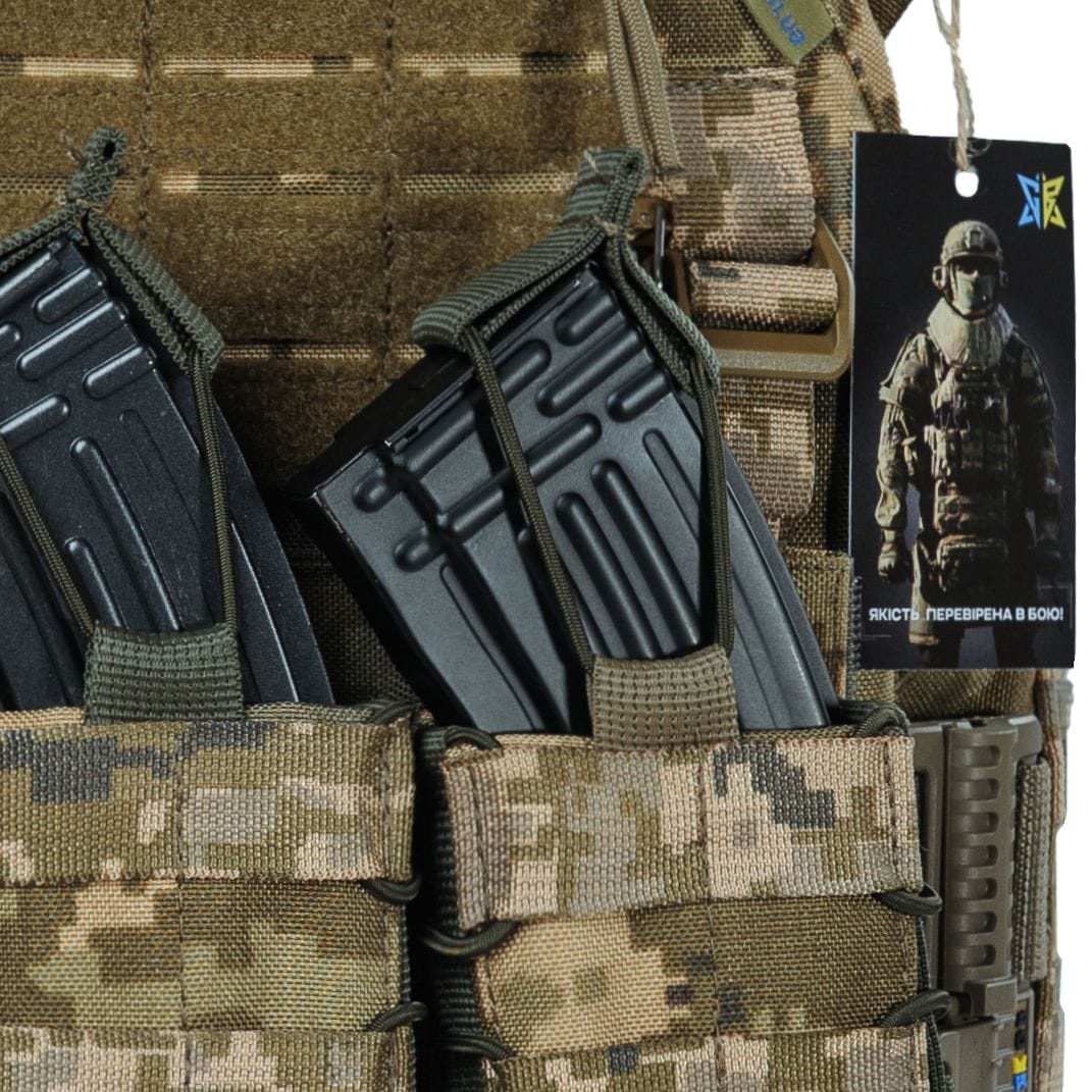 Плитоноска Warmor Gen 3 Pro Піксель ММ14 з підсумками для АК - Зображення 8
