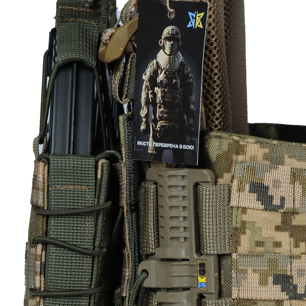 Плитоноска Warmor Gen 3 Pro Піксель ММ14 з підсумками для АК - Зображення 11